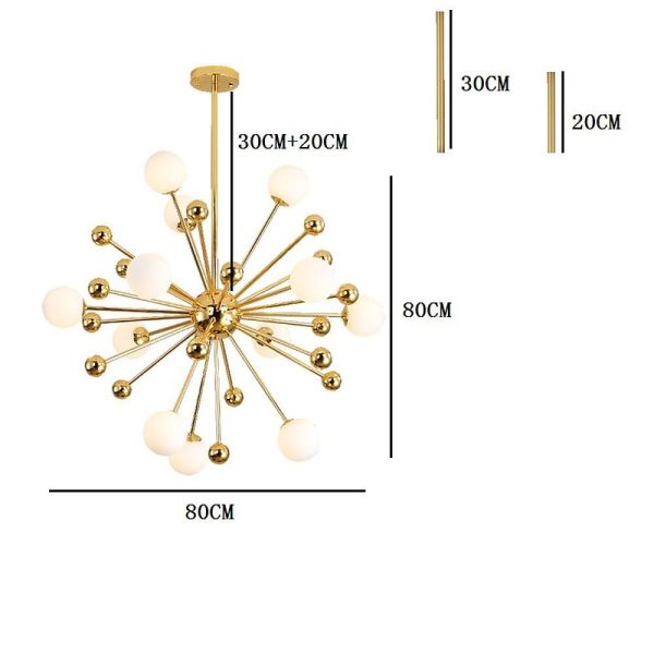 Modern Nordic Cluster Sputnik Chandelier Globe Glass Bubble Chandelier 12 Bulbs - Image 5