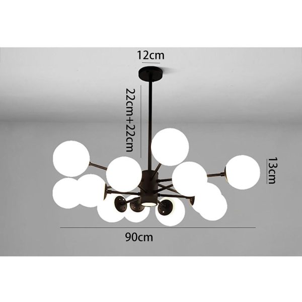 Nordic Glass Globe Chandelier Cluster Entryway Chandelier - Image 8