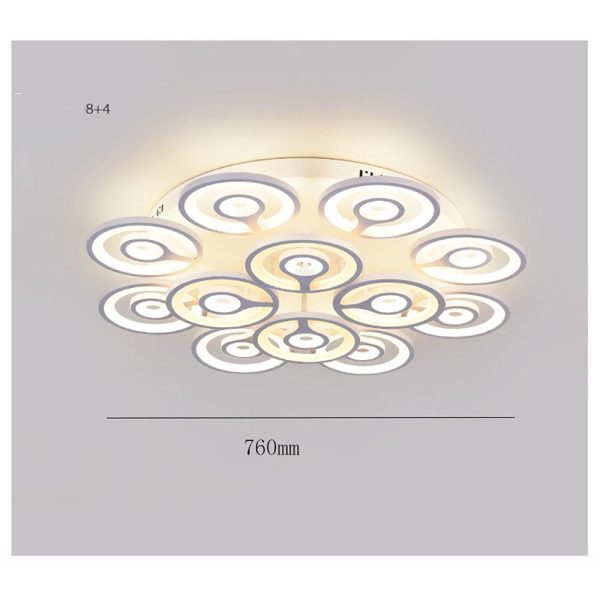 Round Flower Shaped LED Modern Flush Mount Lighting Ceiling Lights Hanging Light - Image 5