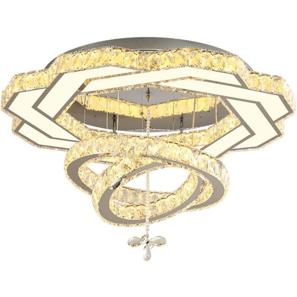 Ambient Crystal LED Flush Mount Light - 20''/24''/31'', Gold or Silver - Image 12