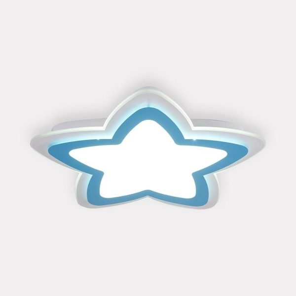 Star Shape Metal Flush Mount White Ceiling Light with a Finish and Single LED Light - Image 5