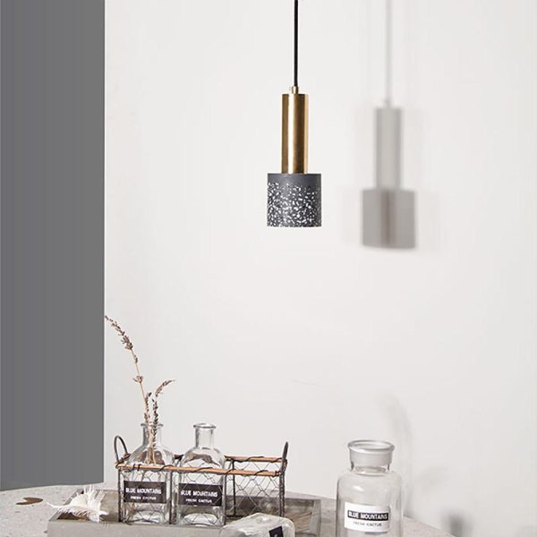 Cylinder Concrete LED Electroplated Nordic Pendant Light Island Lights - Image 3