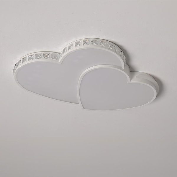 Two Heart Shaped Flush Mount Ceiling Light Dimmable Lamp 1 Bulb - Image 8