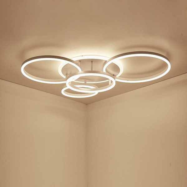 4 Circle Dimmable with Remote LED Modern Flush Mount Ceiling Light Fixtures - Image 7