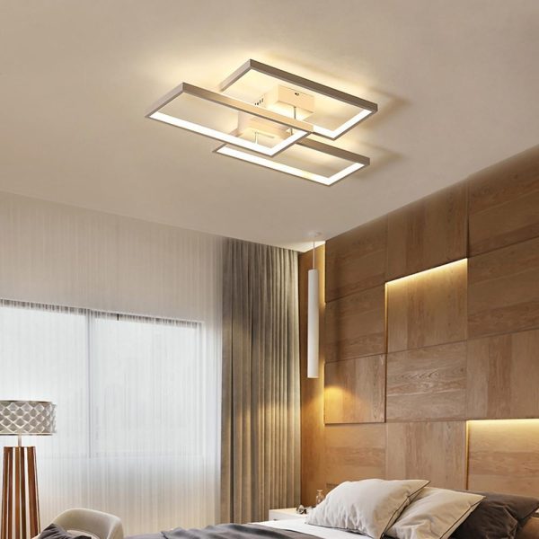 Geometric Rectangle LED Modern Flush Mount Lighting Ceiling Light - Image 2
