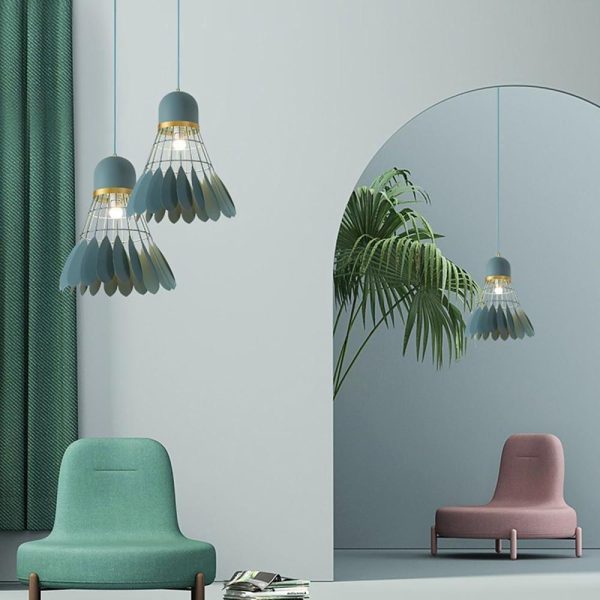 1 Bulb Industrial Pendant Lamp Metal Mini Geometrical Kitchen Pendant Lighting - Image 9