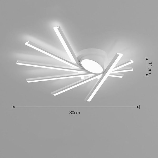 Creative Linear Oval Sticks LED White Modern Flush Mount Ceiling Light - Image 7