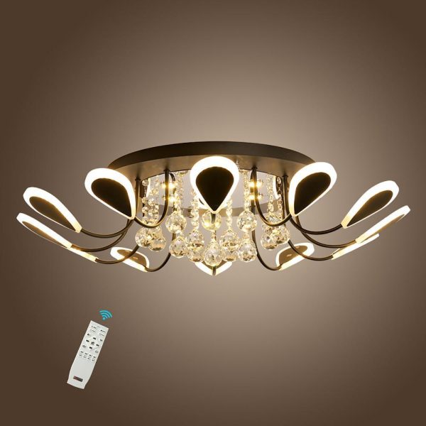 Creative Flower Shaped Dimmable LED Crystal Modern Ceiling Lights - Image 9
