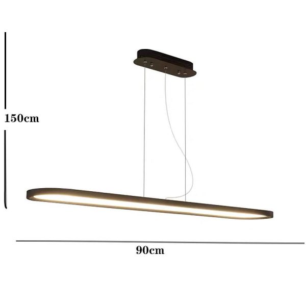 Rounded Corners Strip LED Modern Pendant Lighting Chandelier Hanging Lamp - Image 3