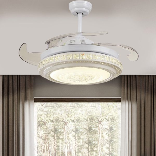 Intelligent Frequency Conversion Dimming LED Ceiling Invisible Fan Chandelier - Image 2
