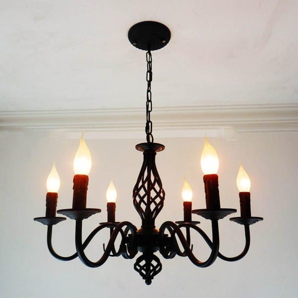 6 Lights Candles-shaped LED Modern Chandeliers Pendant Light Hanging Lamp - Image 2