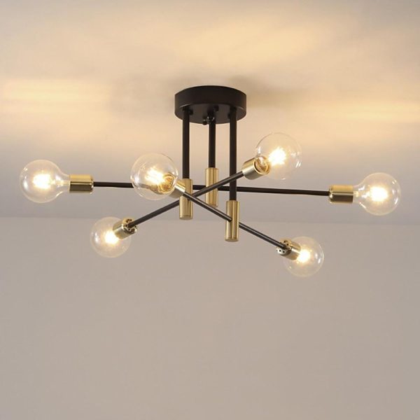 6-light LED Sputnik Design Nordic Flush Mount Lighting Chandelier - Image 4