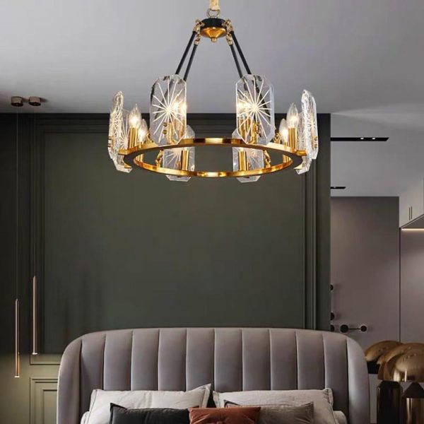 Wagon Wheel Chandeliers - 8 or 10 Lights, Gold Finish - Image 4