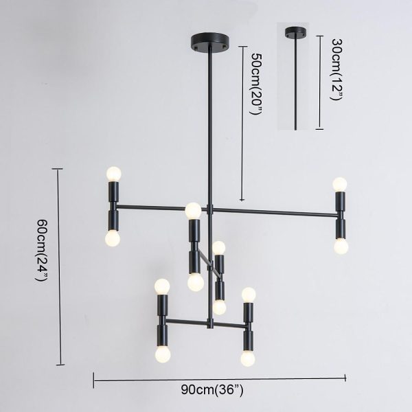 12 Lights LED Electroplated Metal Adjustable Modern Pendant Lights - Image 8