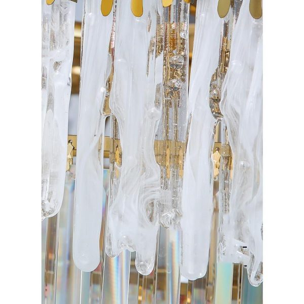 Nordic Style Round Gold Crystal Chandelier: 16'' cord, Gold, Neutral Light - Image 10