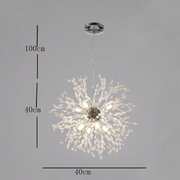 Innovative Modern Globe Design dandelion Chandelier Crystal Metal Ceiling Light - Image 4