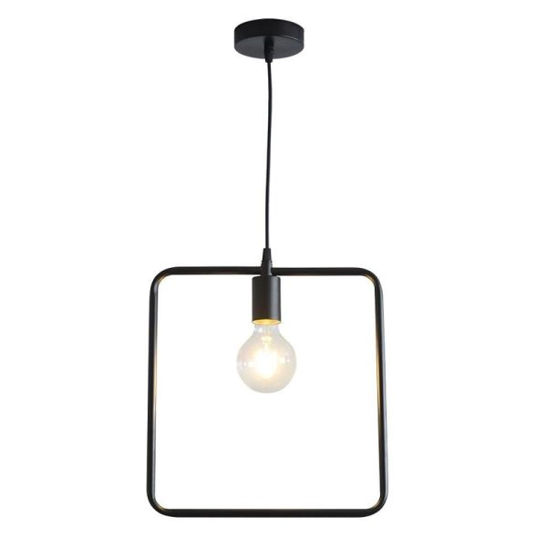 Metal Black and Gold Pendant Light Rounded Square Pendant Lighting - Image 12