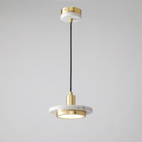 Double Circle Pendant Lighting Classic Metal Marble Island Pendant Lights - Image 6