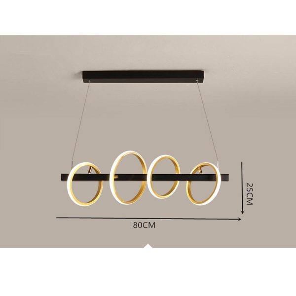 4-Ring LED Gold Chandelier Island Ceiling Light - Image 5