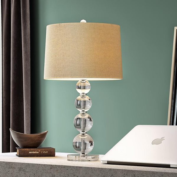 25 inch Light-Through Stacked Spheres Crystal Table Lamp - Image 3