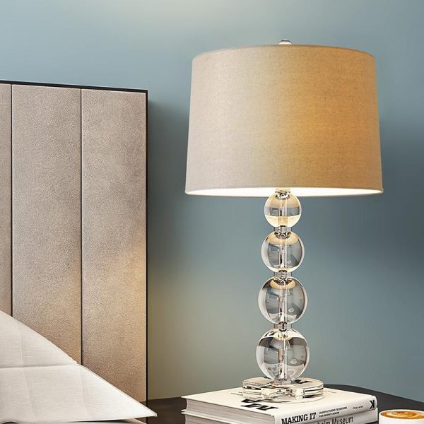 25 inch Light-Through Stacked Spheres Crystal Table Lamp - Image 2