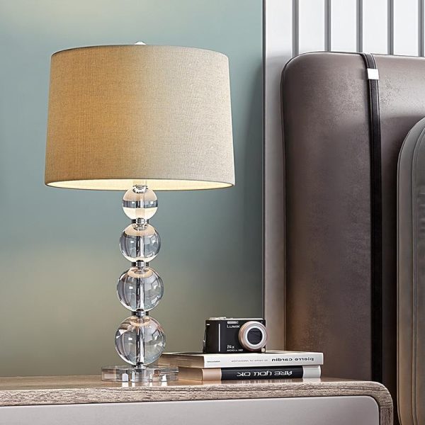 25 inch Light-Through Stacked Spheres Crystal Table Lamp - Image 4