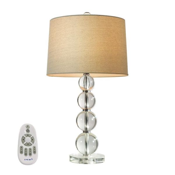 25 inch Light-Through Stacked Spheres Crystal Table Lamp - Image 6