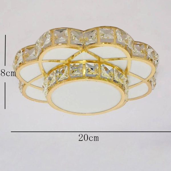 Flower Effect Metal Crystal LED Flush Mount Ceiling Light for Hallway Entryway Lighting - Image 8