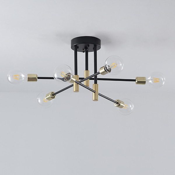6-light LED Sputnik Design Nordic Flush Mount Lighting Chandelier - Image 6