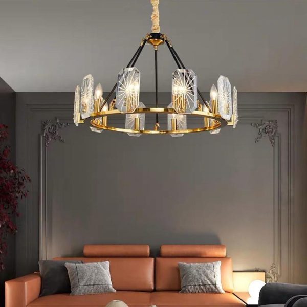Wagon Wheel Chandeliers - 8 or 10 Lights, Gold Finish - Image 2