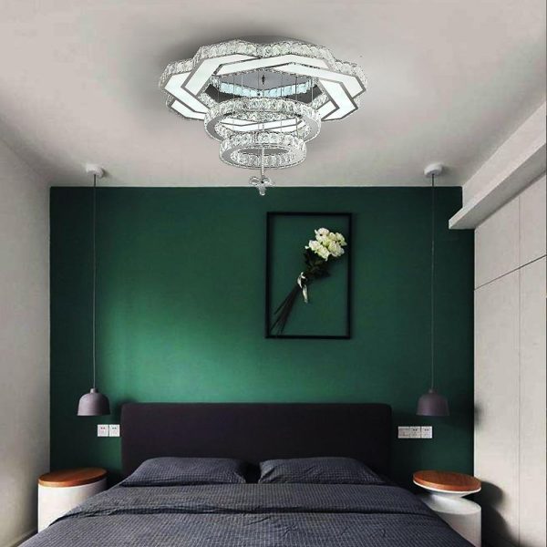 Ambient Crystal LED Flush Mount Light - 20''/24''/31'', Gold or Silver - Image 2