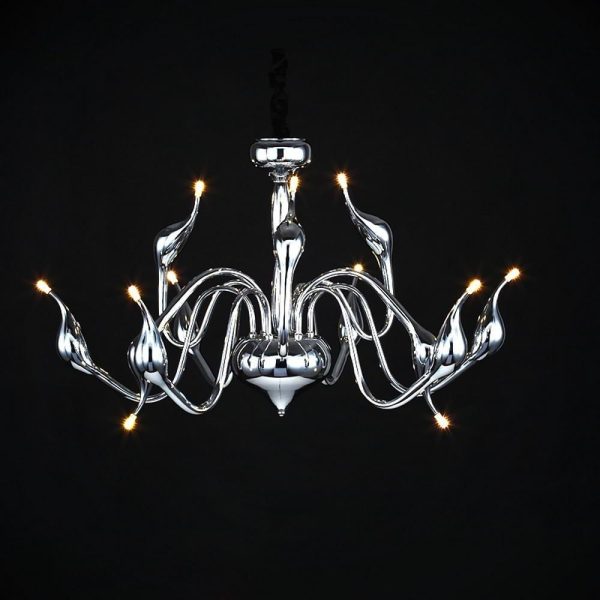 24'' Chrome Finish Modern Iron Chandelier - Image 2