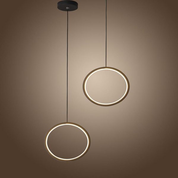 2 Light Round Modern Pendant Lighting Vintage Metal LED Ceiling Light - Image 6