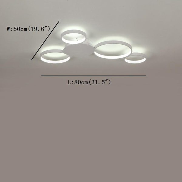 4 Circle Modern Silica Gel LED Flush Mount Ceiling Light for Living Room - Image 8