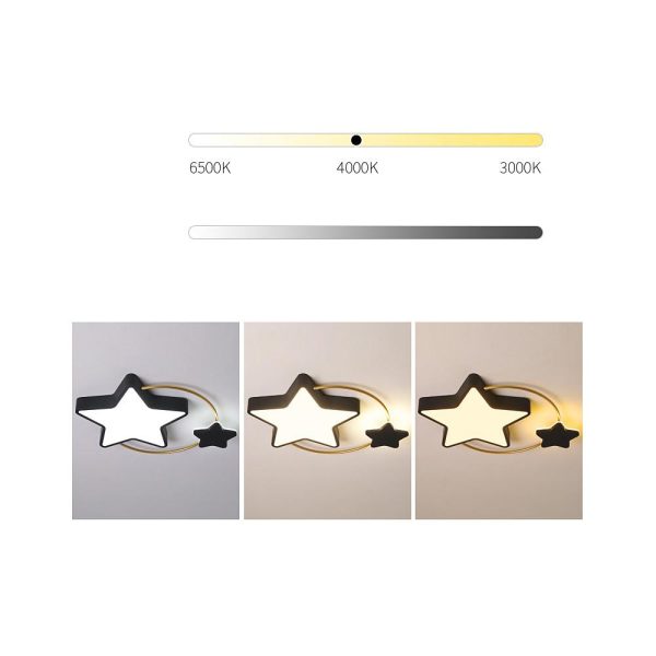 2 Star Shapes Flush Mount Ceiling Light LED Classic Dimmable Baby Kids Lights for Bedroom - Image 7
