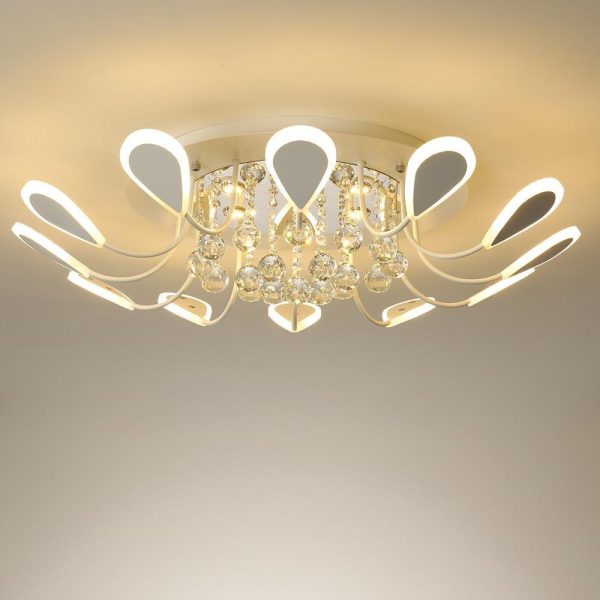 Creative Flower Shaped Dimmable LED Crystal Modern Ceiling Lights - Image 5