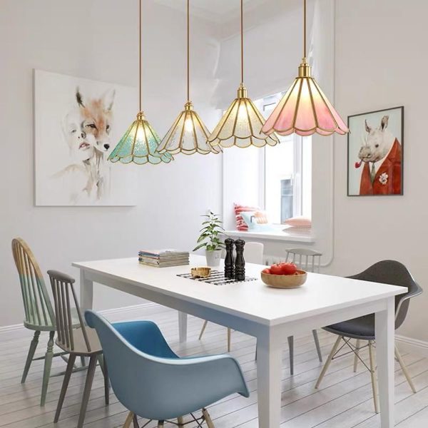 Flower Shaped Glass LED Modern Pendant Lighting Hanging Lamp Island Lights - Image 2