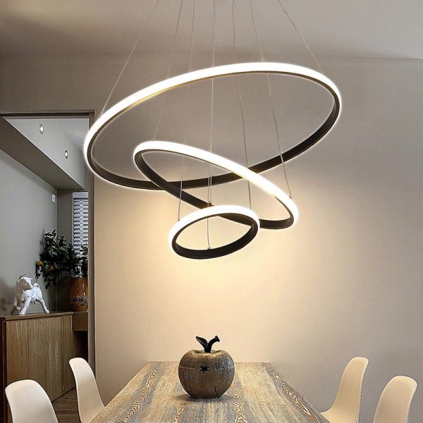 Adjustable Circle Design Dimmable LED Modern Chandeliers Ceiling Lights - Image 3