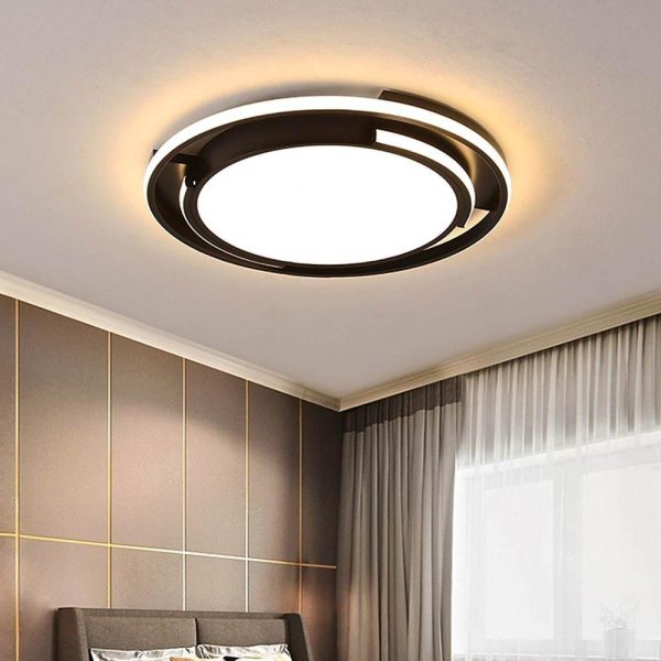 Circular Design Dimmable LED Black Nordic Ceiling Lights Flush Mount Lighting - Image 3