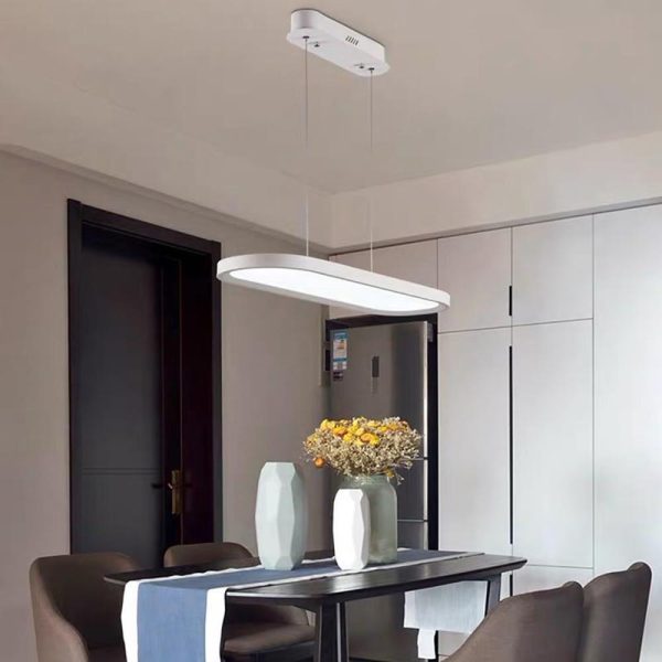 Rounded Corners Strip LED Modern Pendant Lighting Chandelier Hanging Lamp - Image 5