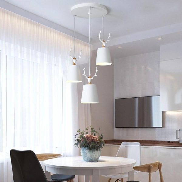 3-light Antler Design LED Classic Chandelier Pendant Light Hanging Lamp - Image 3
