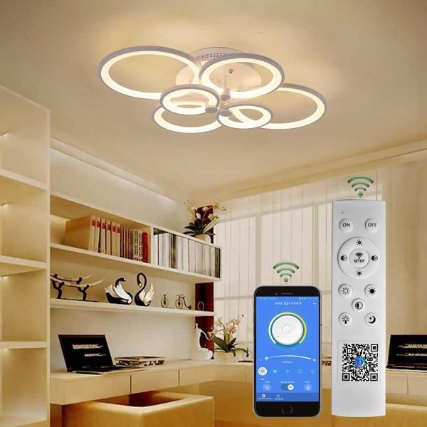 Elegant Semi Flush Mount Ceiling Lights with Unique Overlapping Rings - Image 15