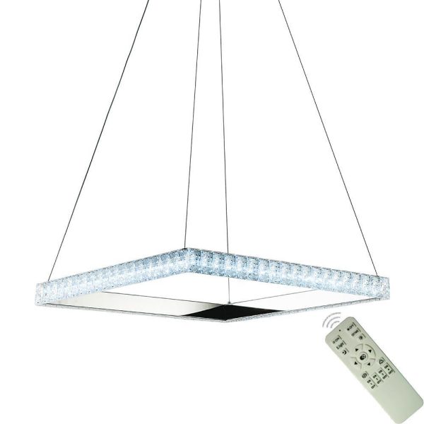 Square Electroplated Crystal Metal LED Modern Chandeliers Pendant Light - Image 5