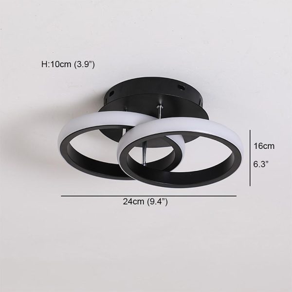 2 Circle Flush Mount Lighting Fixtures Metal LED Living Room Ceiling Lights - Image 8
