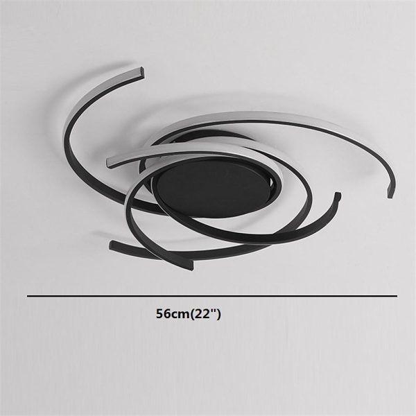 Abstract Curve Dimmable LED Nordic Ceiling Lights Flush Mount Lighting - Image 6