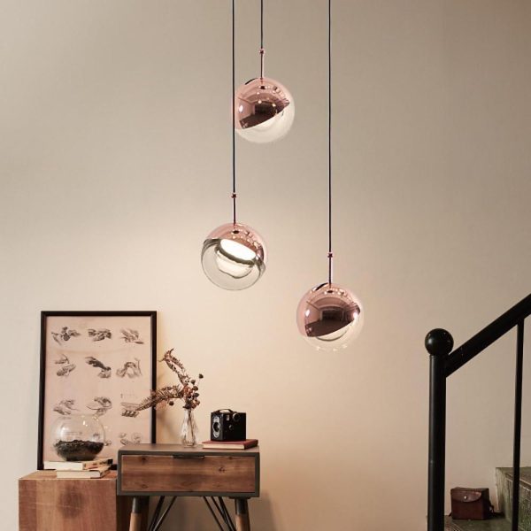 Adjustable Electroplated Metal Crystal Globe Shaped LED Pendant Lights - Image 2