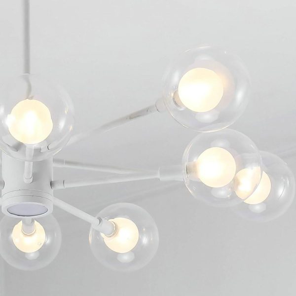 10-light Glass LED White Contemporary Chandeliers Hanging Lamp Pendant Light - Image 7