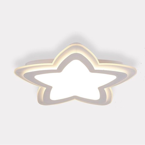 Star Shape Metal Flush Mount White Ceiling Light with a Finish and Single LED Light - Image 6