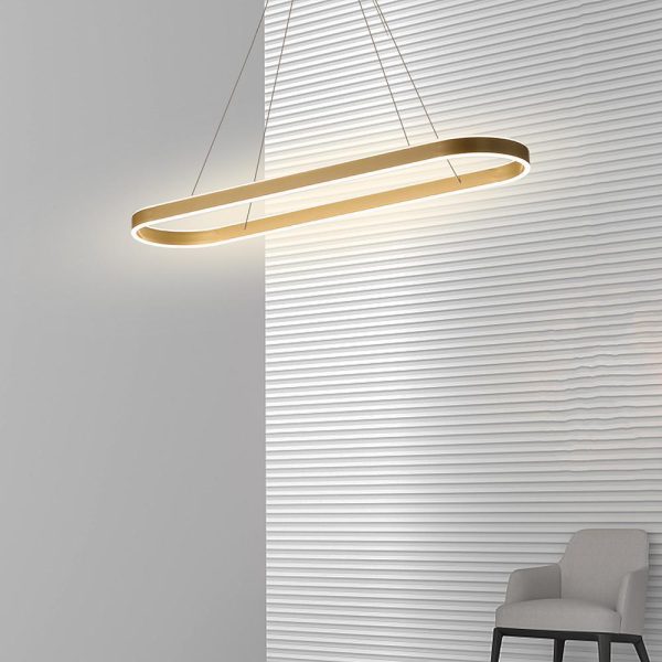 Rounded Rectangle LED Dimmable Modern Pendant Lighting Chandelier - Image 6