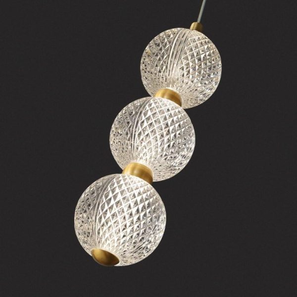 3 Globe Acrylic Copper Pendant Lights Geometrical Pendant Lighting - Image 5